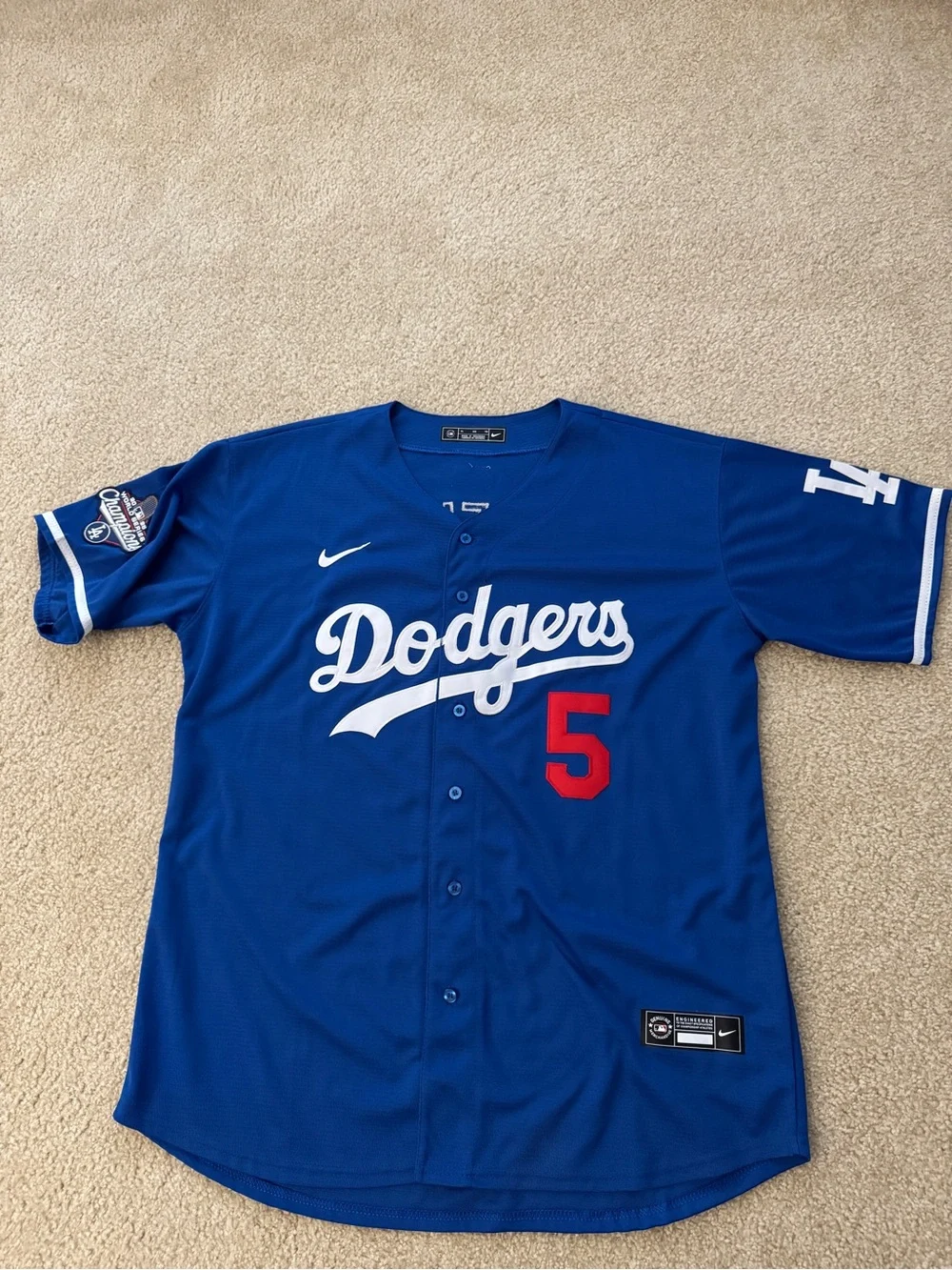 New Nike Royal Blue Dodgers Jersey - Freddie Freeman #5 Size XL